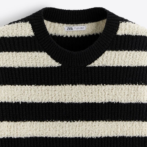 STRIPED SWEATER WITH TEXTURED PATTERN SIZE M - Picture 8 of 10
